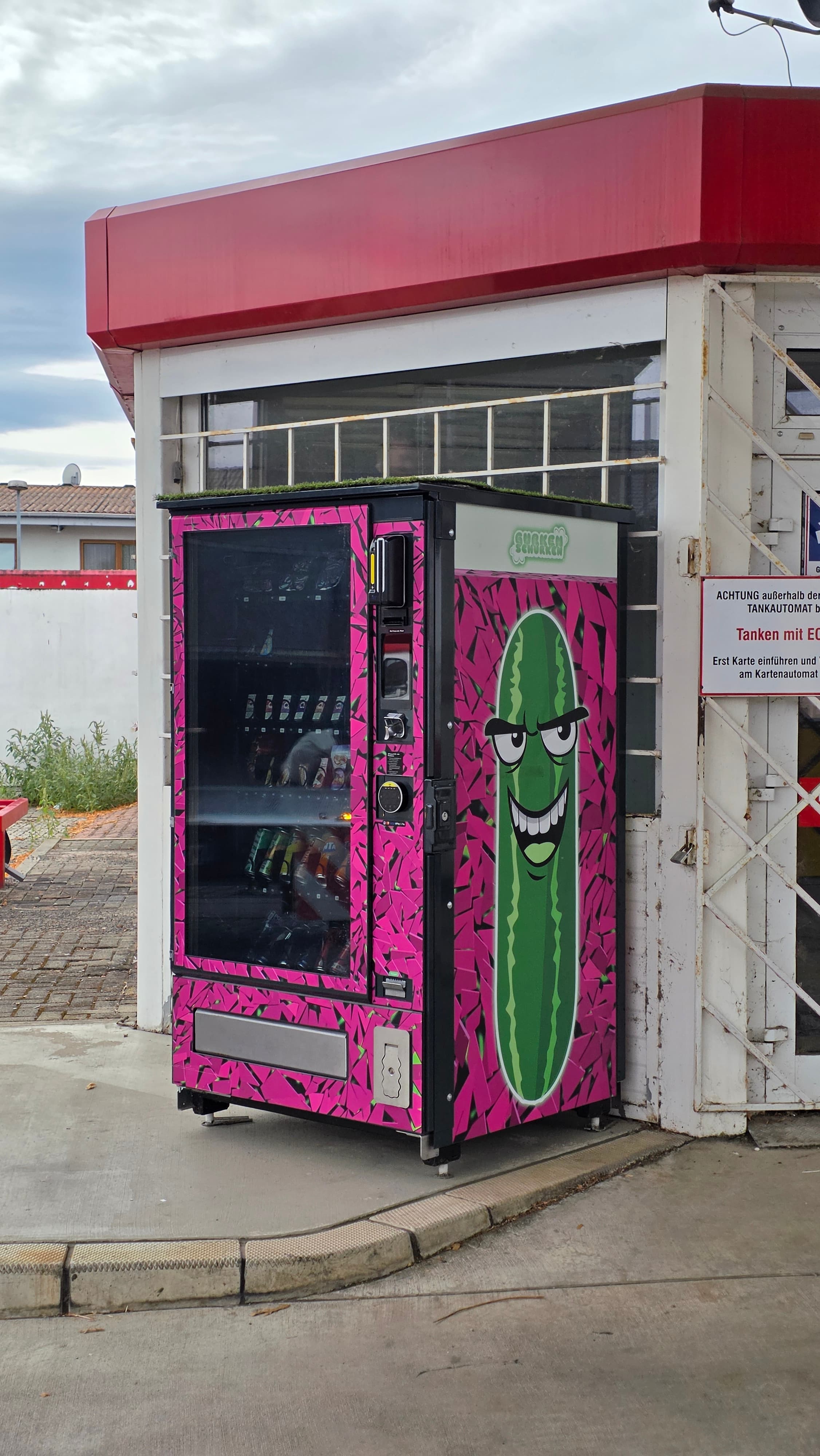 Unser pinker Automat am neuen Standort in Beindersheim